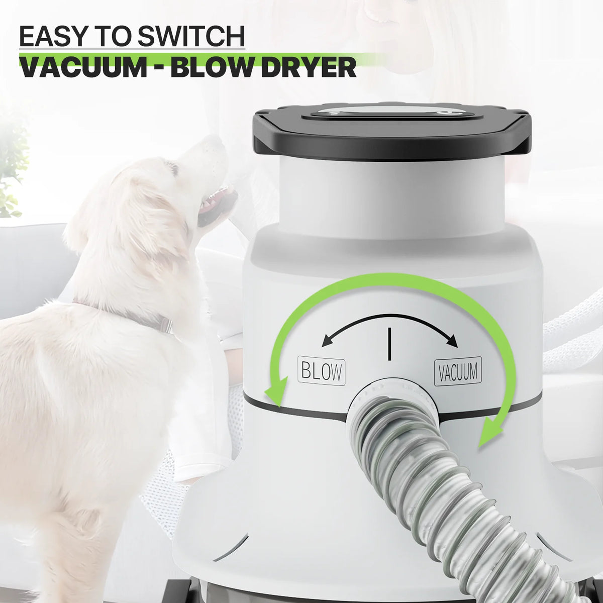 Pet Grooming Kit & Vacuum Suction 99% Pet Hair, Dog Grooming Kit with 6 Professional Grooming Shedding Tools for Dogs Cats and Other Animals, Black